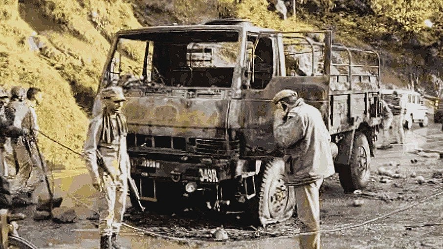 The army truck that came under attack