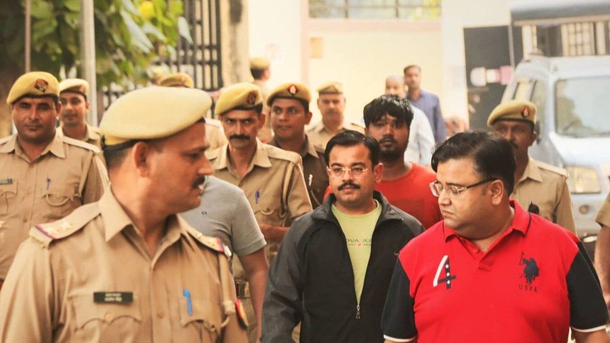 Ahish Mishra with the police