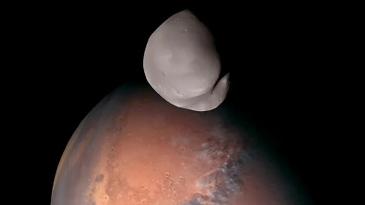 The images, which capture the farside of the 12.4-km-wide Deimos, were taken during a fly-by performed on March 10. (Source: IANS)
