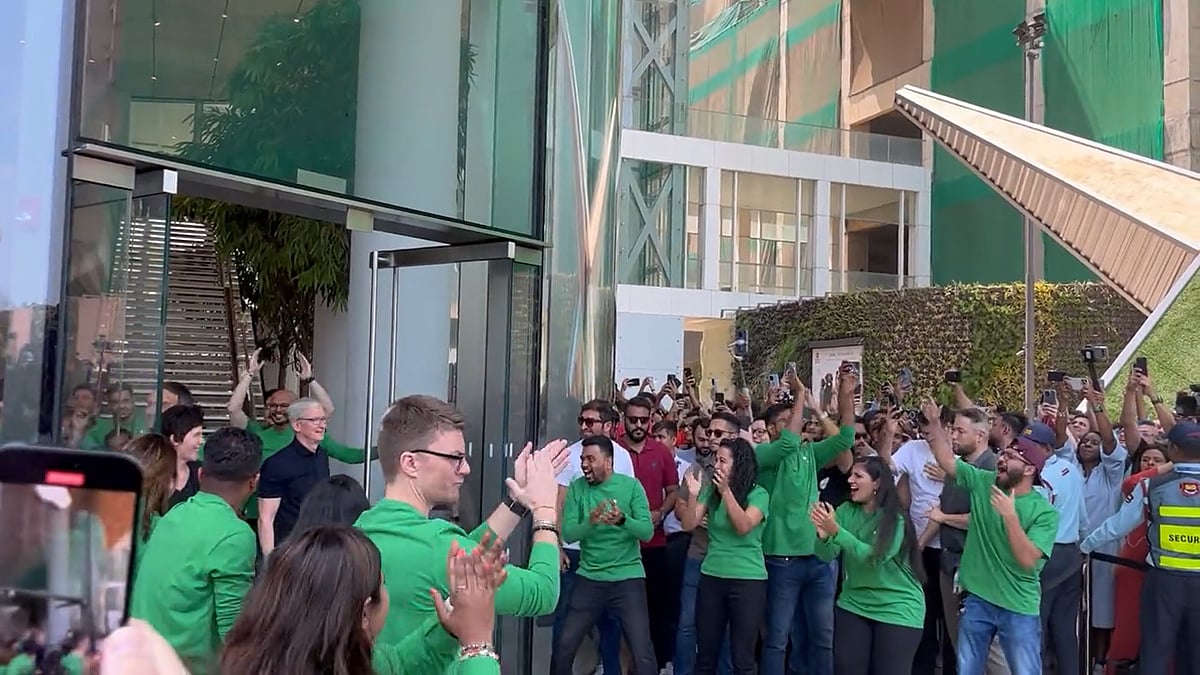 Tim Cook greets first customers as Apple debuts India retail store