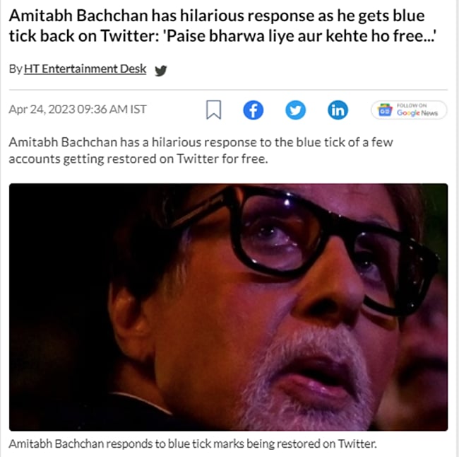 Fact Check: No, Amitabh Bachchan was not hospitalised