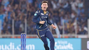 Noor Ahmad in the Gujarat Titans uniform