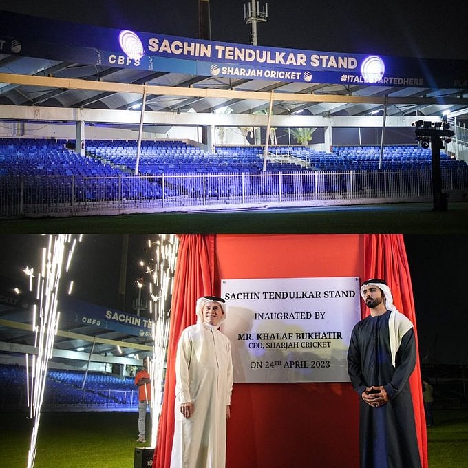 A stand in Sharjah cricket stadium named after Sachin Tendulkar