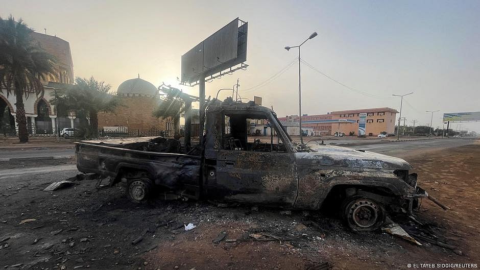 Representative Image; A burnt down truck in violence-struck Khartoum. (Photo: DW)
