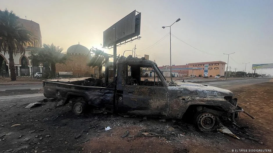 Representative Image; A burnt down truck in violence-struck Khartoum. (Photo: DW)