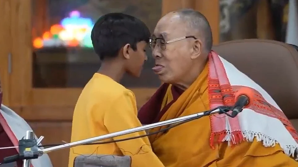Watch: Dalai Lama 'caught' on video kissing boy on lips, asks him to ‘suck’ his tongue 