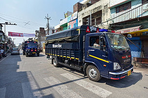 Police patrolling in Prayagraj