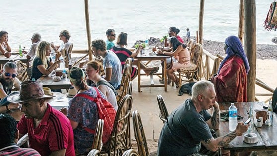 A beachside restaurant at Anjuna.