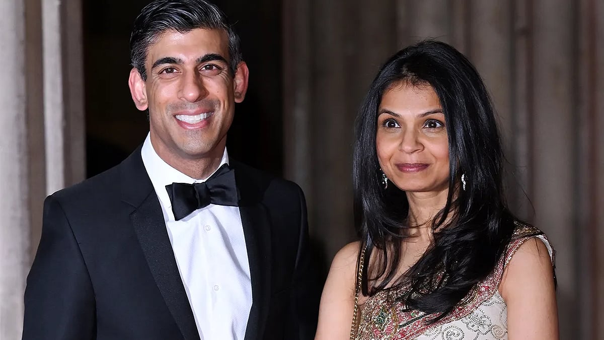 UK Prime Minister Rishi Sunak with his wife Akshata Murty.