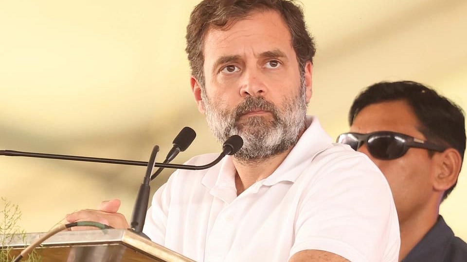 Rahul Gandhi addresses a rally in Kolar, Karnataka, on Sunday