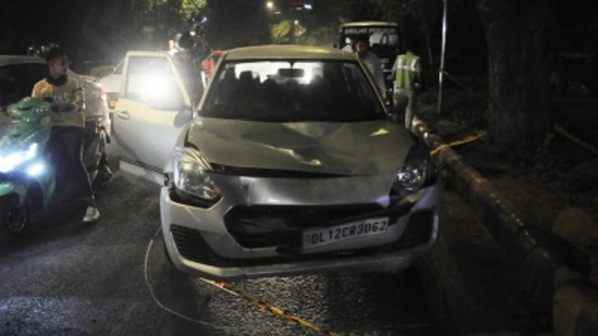 Damaged car belonging to the accused