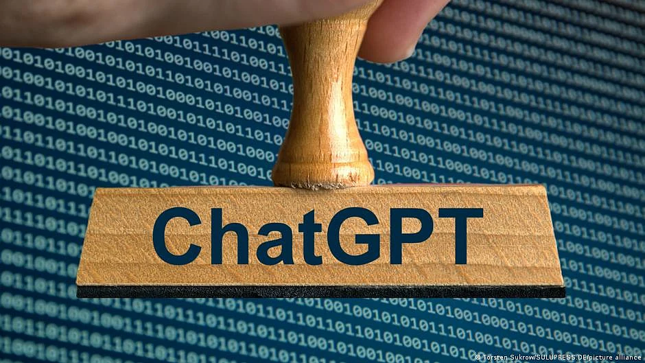 Chat GPT written on a stamp