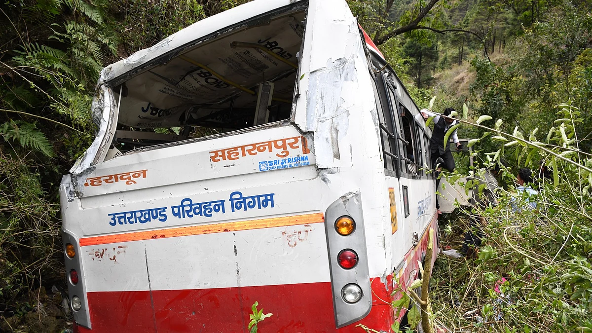 Two killed, 38 injured as bus falls into gorge on Mussoorie-Dehradun road