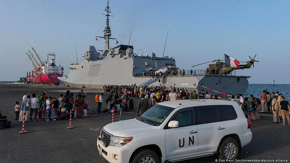 China and France fly and ferry more people out of violence-stricken Sudan on Thursday, April 27.