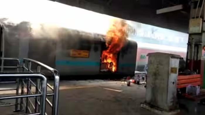 Visuals from the Kerala train fire incident on April 2.