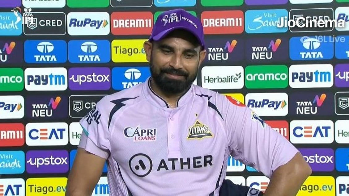 Mohammad Shami wearing the purple cap (Photo Courtesy: @ImTanujSingh/Twitter)