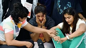 Wrestlers protested against WFI president Brij Bhushan Sharan Singh at Jantar Mantar, New Delhi (Photo: NH File Photo)