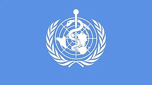 Flag and logo of the World Health Organization (Getty Images)