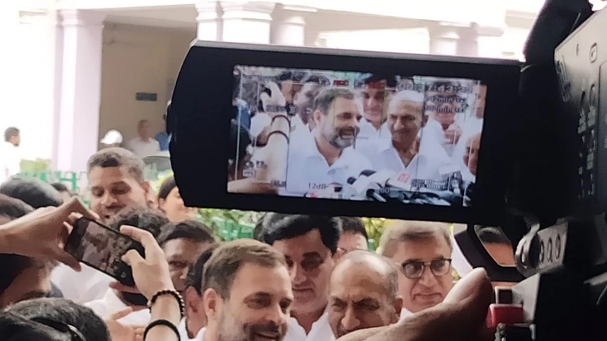 Rahul Gandhi at the AICC headquarters in New Delhi on Monday (Photo: Vishwadeepak/ NH)