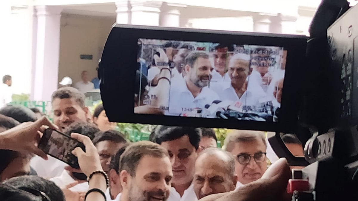 Rahul Gandhi at the AICC headquarters in New Delhi on Monday (Photo: Vishwadeepak/ NH)
