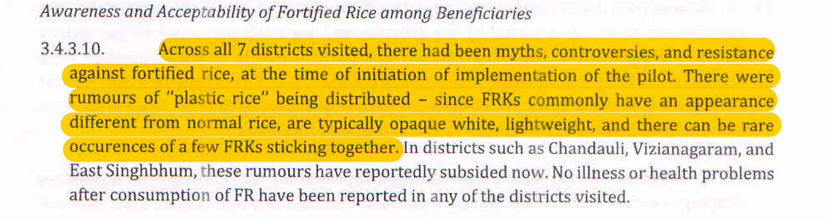 Excerpt from the NITI Aayog report (photo courtesy The Reporters' Collective)