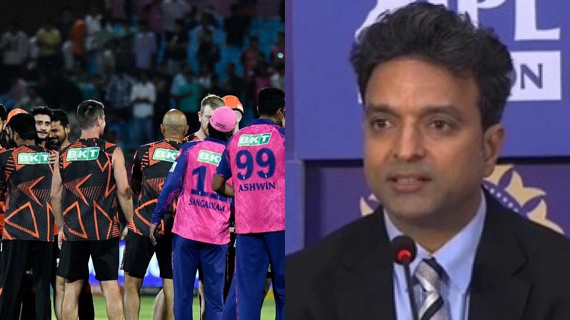 An IPL game (left), Arun Singh Dhumal (right) (Photos: Getty Images, Instagram/ iplt20)