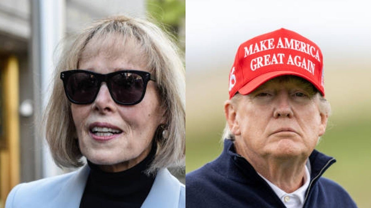 Jean Carroll (left); Donald Trump (right) (Photos: Getty Images)