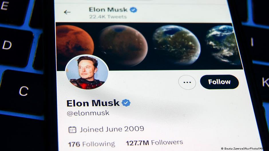 Elon Musk's Twitter handle. (Photo: DW)
