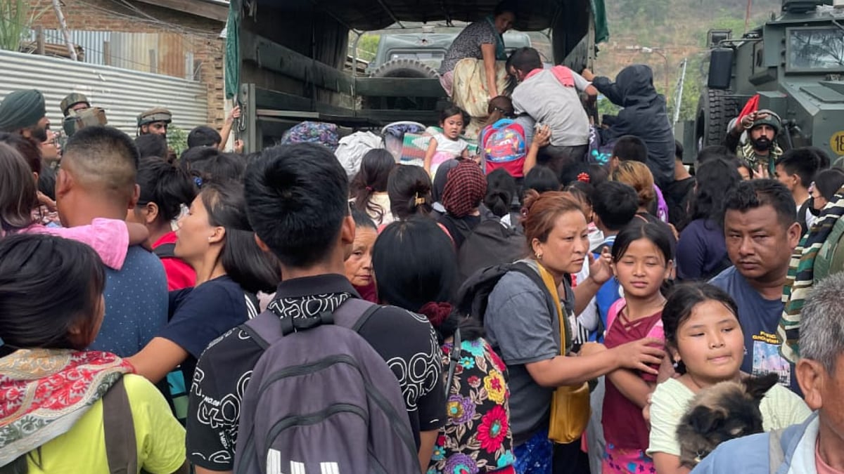 The evacuation process is underway in violence-hit Manipur. (Photo Courtesy: PTI)