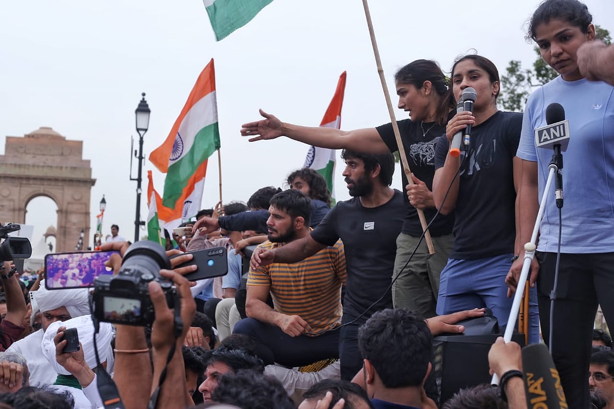 Bajrang Punia, Vinesh Phogat, Sangeeta Phogat and Sakshi Malik (NH Photos by Vipin)