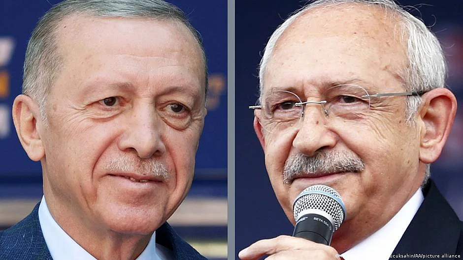 Erdogan(left); Kilicdaroglu (right) (DW)
