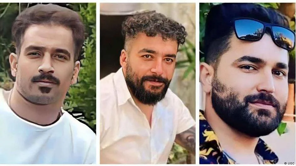 Majid Kazemi, Saleh Mirhashemi and Saeed Yaghoubi, the convicted of "moharebeh" or "war against God" (DW)