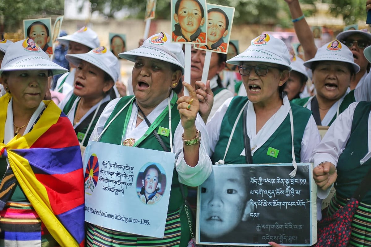 In Photos: Tibetan Women's Association stage a protest against Chinese government at Jantar Manta
