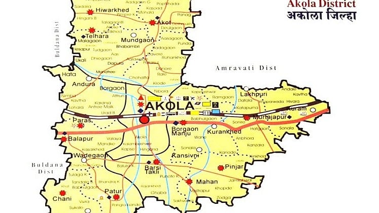A map of Akola district in Maharashtra, where clashes were reported between two groups on Sunday. (Photo courtesy: Akola district administration website)