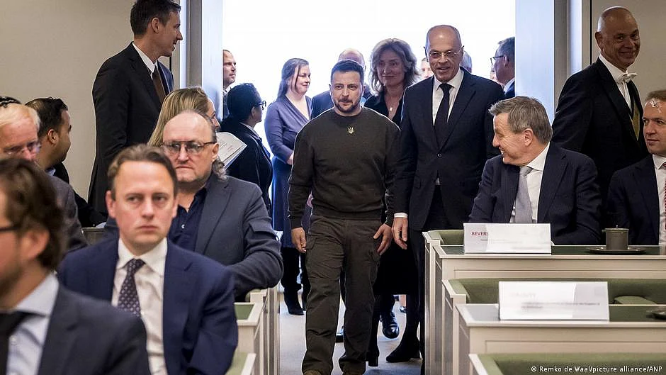 Ukraine's Zelenskyy at The Hague (DW)