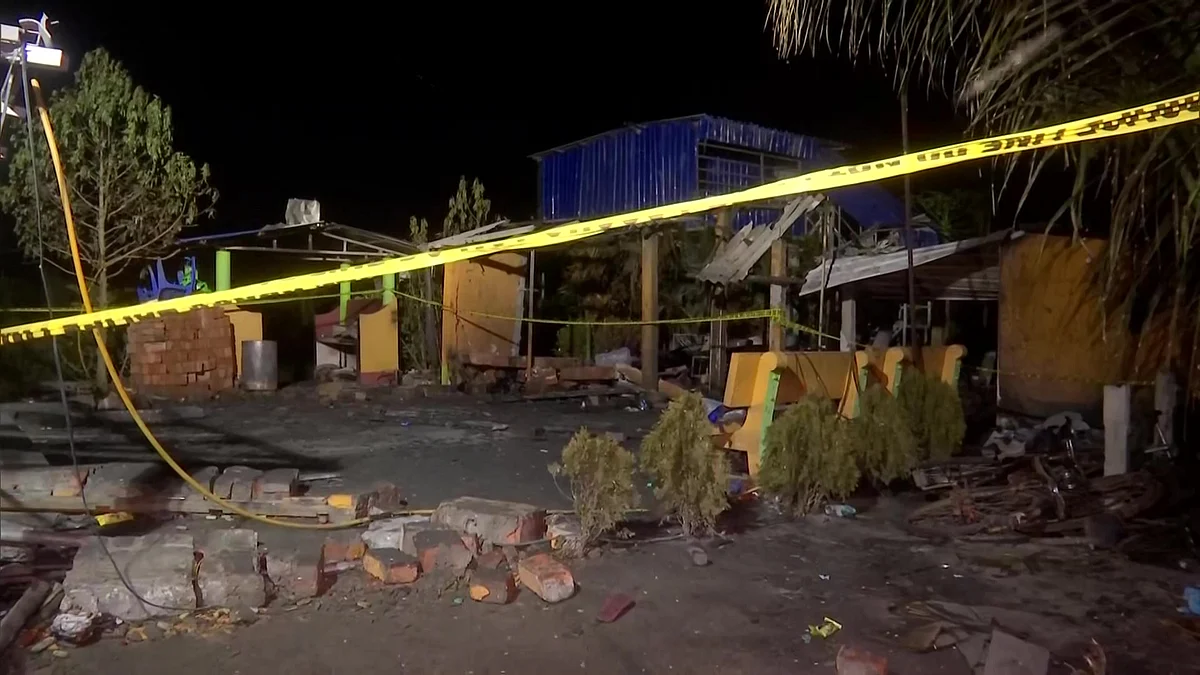 Firecracker factory after the explosion (Photo Courtesy: @ANI/Twitter)