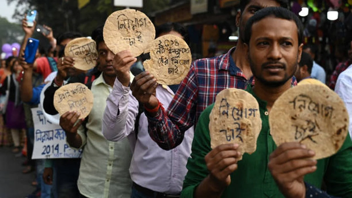 Job seekers protest rally (Photo: Getty Images)
