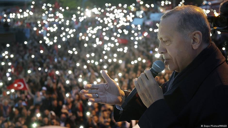 Incumbent President Recep Tayyip Erdogan won the Turkey election, extending his two-decade rule. (Photo: DW)