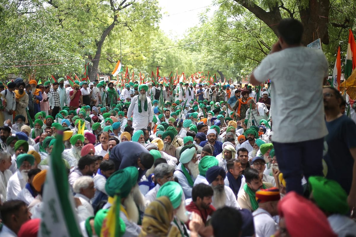 Farmers at Jantar Mantar (NH Photo by Vipin)