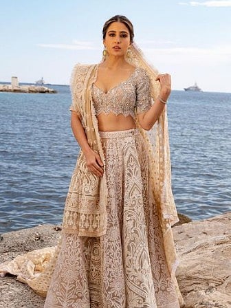 Sara Ali Khan makes Cannes red carpet debut in lehenga by Abu Jani-Sandeep Khosla