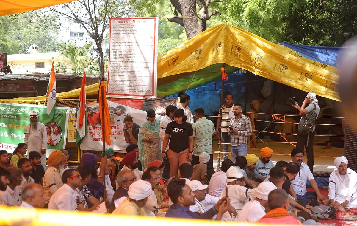 Protesters at Jantar Mantar (NH Photos by Vipin)