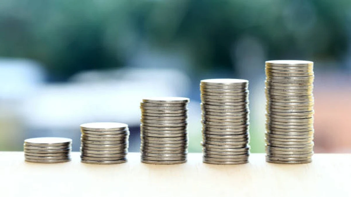 Stack of coins against natural background (Getty Images)