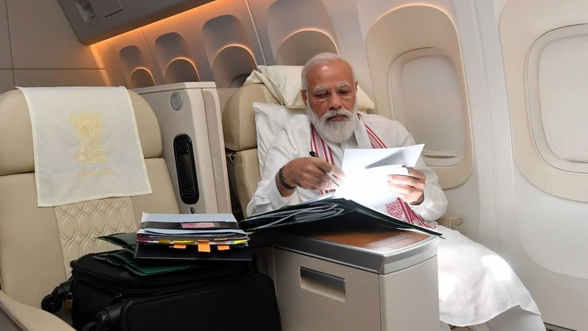 PM Modi in his private plane