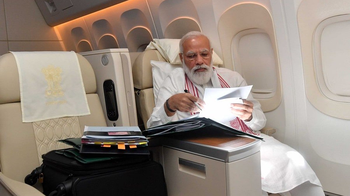 PM Modi in his private plane