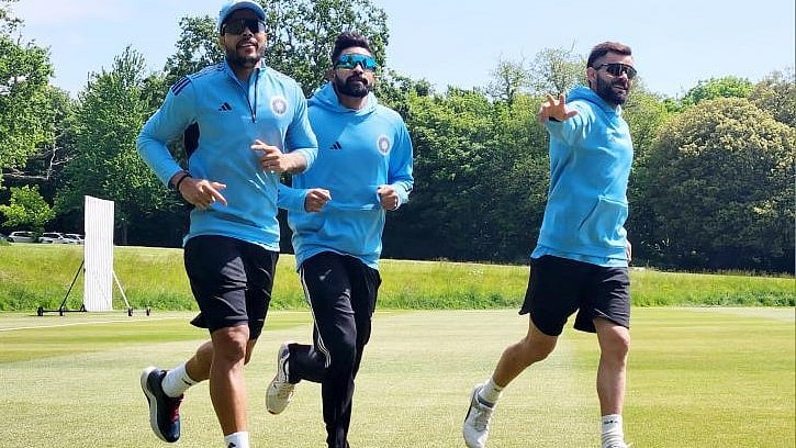 Team India members begin their preparations for the WTC23 (Photo: Twitter/ @BCCI)