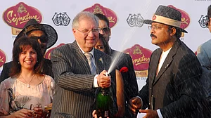 Zavareh Poonawalla attends the 'McDowell Signature Derby' at Mahalaxmi race course on February 05, 2012 in Mumbai. (Photo: Getty Images)
