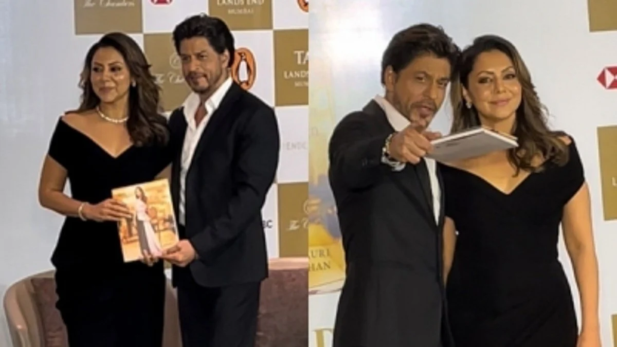 Shah Rukh Khan and Gauri Khan at the book launch (IANS Photo)
