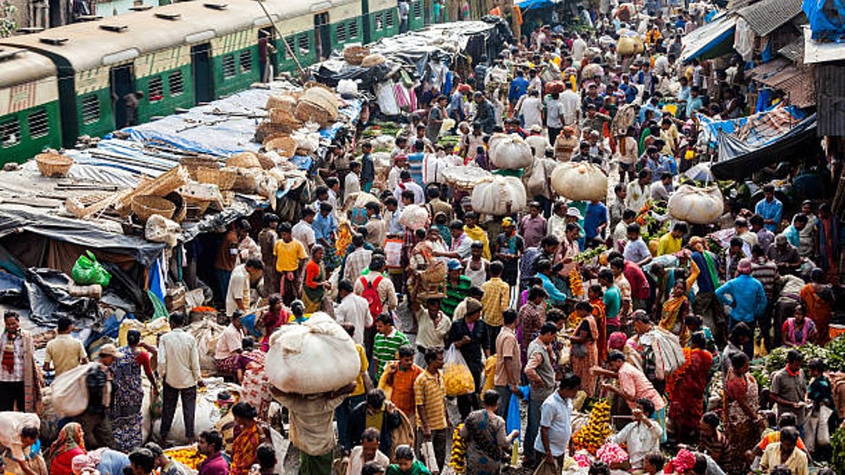 A crowded railway station in India (Getty Images)