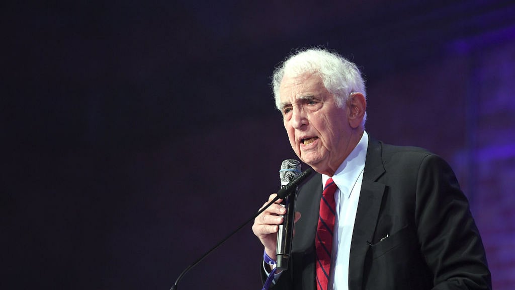 Daniel Elseberg speaking at Cinema for Peace Gala, 2019. (Photo Courtesy: Getty)
