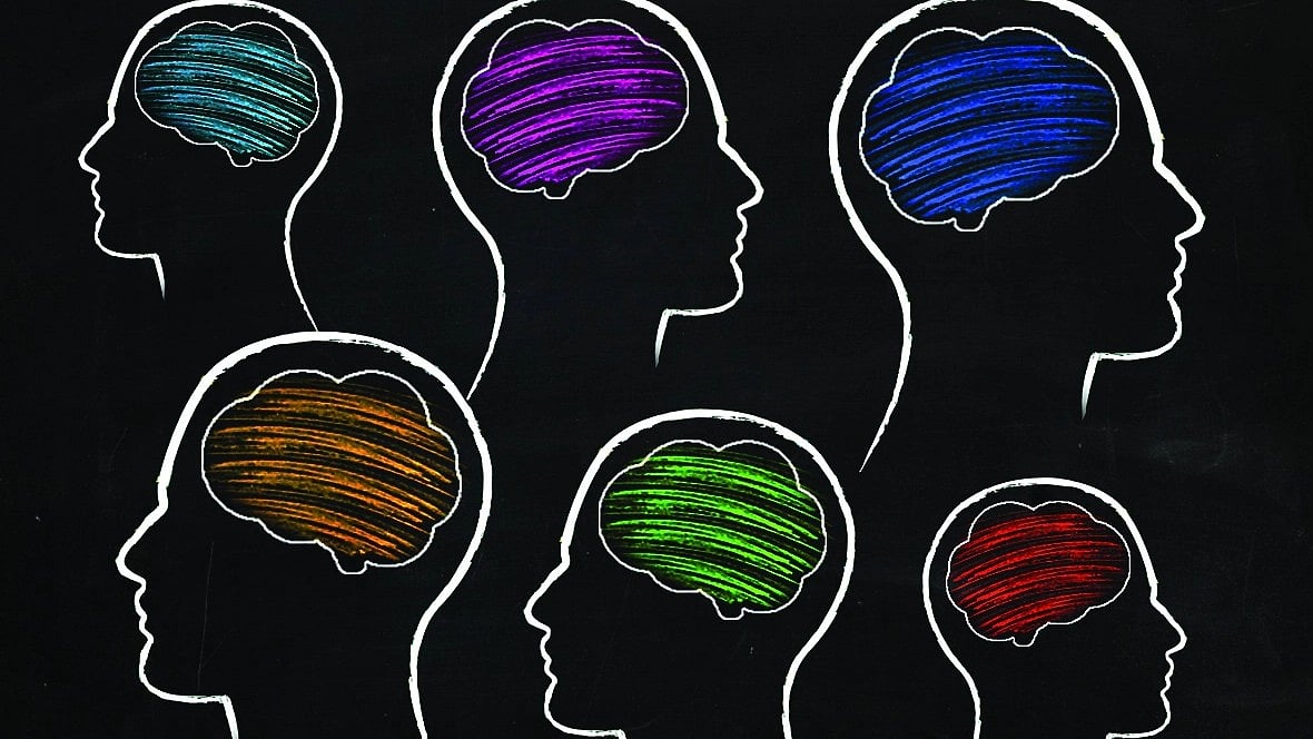 Representative image of humans with brains in different 'colours'